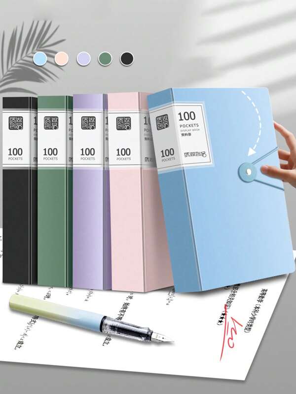 1/2pcs Solid Color A4 Ring Binder Folders, Waterproof And Anti-Dirty PP Material, High Transparency Sleeve Document Organizer, 20/30/40/60/80/100 Pages Options, Back To School/Graduation Season Gifts, Suitable For School, Home And Office Filing