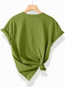 3pcs/Set Women's Christmas Sunflower & Smile Pattern T-Shirt, Casual Short Sleeve Tee, Retro French Style, Round Neck, Green, Orange, Pink