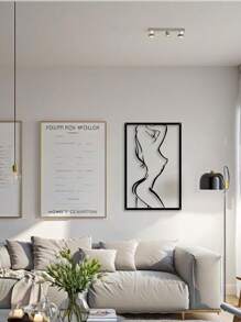 1PC Living Room Wall Art ,Abstract Female Outline Iron Wall Hanging Black