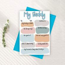 1PC Funny Dad's Card For Birthday, Dad Birthday Card From Daughter Son, My Daddy Q&A Greeting Card Gift, DIY Fill In The Blanks Daddy Card