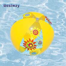 Bestway Bestway 31036 Three Color Giant Inflatable Beach Ball (1 Piece) - Perfect For Swimming Pool Parties, Beach Entertainment, And Summer Decoration. Full Of Vitality, Durable, And Lightweight. (NO Pumps)