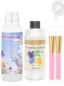 Diamond Painting Sealant Kit 200/240ml, Diamond Painting Glue For Diamond Painting, Diamond Art Glue To Protect Diamond Paintings, Permanent Glittering Diamond Art Sealant Kit - Diamond Painting Sealant - View 1