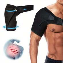 Correa de soporte de un solo hombro unisex, almohadillas ajustables para hombro izquierdo y derecho, adecuada para deportes, gimnasio, trabajo, hogar y viajes - Negro - Ver 4