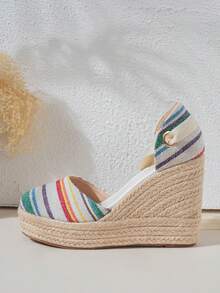 Women's Popular Stylish Comfortable High Platform Beach Straw Rope Shoes - Multicolor - View 2
