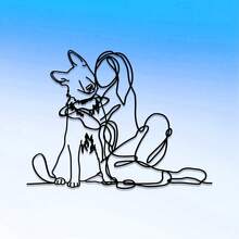 1 bucată femeie care îmbrățișează ciobanesc german artă de perete din sârmă de metal – cadou pentru iubitorii de câini pentru acasă, birou sau cafenea – decor unic pentru Ziua Îndrăgostiților, Paște, Ziua Recunoștinței și inaugurarea casei - Negru - Vizualizare 10