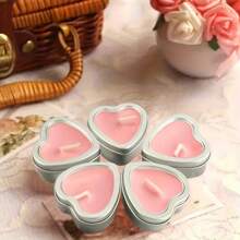 42 Peças/6 Conjuntos Latas de Vela com Formato de Coração - Com Tampas de Janela Transparentes, Latas de Doces de Folha de Flandres Vazias, Recipientes de Armazenamento de Caixas de Lembranças de Festa, Fabricação de Velas, DIY, Artesanato