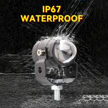 CyberDyer 2 szt. Dwukolorowy reflektor LED do motocykla, 20 W wodoodporny reflektor motocyklowy, żółto-biały dwukolorowy reflektor z wiązką światła Hi/Lo do motocykla, samochodu ciężarowego, ATV, terenowego SUV-a, uniwersalnej lampy roboczej - zestaw akcesoriów motocyklowych (sparowany, bez baterii)