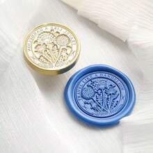 Fantasy Plant Series Wax Seal Stamp, Copper Head Asymmetrical Embossed Seal, Envelope Sealer, Wax Stamp For Journal, Christmas Vintage Removable Brass Suitable For Wedding Invitations,Back To School,School Supplies - one-size - View 20