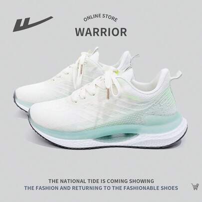 WARRIOR 2024新款运动风女户外舒适时尚跑步鞋春秋季透气系带软底防滑休闲运动鞋