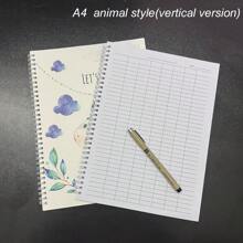 1 Spiral Notebook Universal Grid Attendance Record Book, Work Log Horizontal Version (23 Rows And 14 Columns), Vertical Version (34 Rows And 8 Columns), Data And Inventory Management Ledger, Financial Accounting, Student And Work Purpose - Text,Back To School,School Supplies