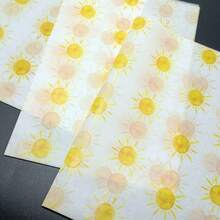 10/50/100 张黄色太阳印花礼品包装薄纸，适用于 DIY 工艺品、派对礼品、鲜花/衣服包装、生日礼物和各种场合装饰 - 黃色太陽 - 查看 5