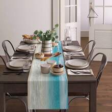 Ocean Beach & Sea Summer Tablecloth, Blue Gradient Vanity Scarf, Suitable For Table Decor, Home Dinner, Wedding, Indoor/Outdoor Party, 13"X35", 13"X47", 13"X72", 13"X90", 13"X108"