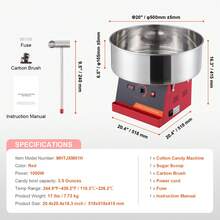 Electric Cotton Candy Machine, 1000W Candy Floss Maker, Commercial Cotton Candy Machine With Stainless Steel Bowl, And Sugar Scoop, Perfect For Home Kids Birthday, Family Party (Red) - US A Type Plug(110-127V) - View 5