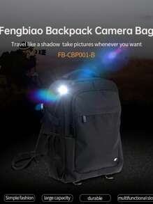 FB FB/Fengbiao Padded Camera Backpack, Suitable For Canon/Nikon/ DSLR Mirrorless Camera, Large Capacity Multi-Function Carrying Case For 1 Camera And 4 Lenses, Digital Camera Bag For Travel