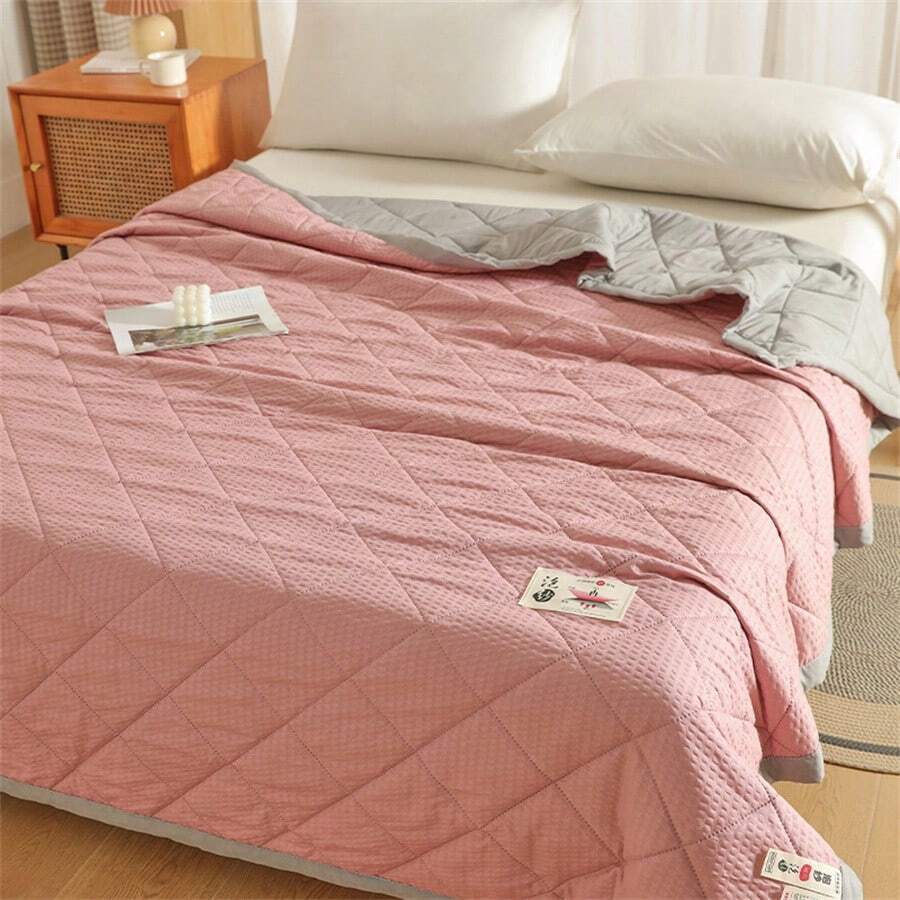 1 Pc Quilted Breathable Summer Quilt, Thin Comforter For Air Conditioning