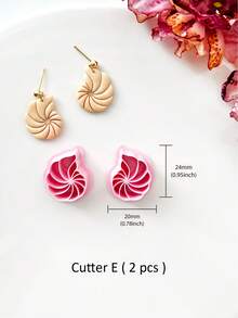 1/2/9件套可爱海洋动物造型软陶切割器，夏季可爱耳环切割器，适用于软陶首饰制作，DIY耳环项链陶艺工具，软陶首饰制作套装，软陶耳环模具，PLA材质 - 粉色 - 查看 8