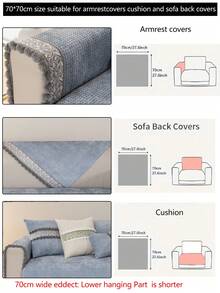 1 件四季通用沙发垫套，现代简约设计，防尘防滑保护沙发座套，可水洗，保暖防褪色，宠物友好，适用于卧室、办公室、客厅 1/2/3/4 座沙发 - 藍色 - 查看 14