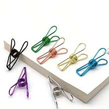 10 Multi-Color Metal Hollow Paper Clips, Suitable For Sealing Food Bags, Photo Album Clips, Socks And Underwear Clips, Multifunctional Clips. - Multicolor - View 3