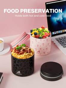 Izolowany próżniowo słoik na żywność ze stali nierdzewnej o pojemności 25 uncji, termos o pojemności 700 ml do gorącej i zimnej żywności, szczelny termos na zupę z szerokimi ustami dla dorosłych, 10 godzin gorącej i 16 godzin zimnej, szczelny słoik na żywność do podróży do biura szkolnego, kuchni, prezentu na Boże Narodzenie