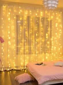Guirlande lumineuse à rideau à LED avec 8 modes et télécommande USB pour mariage, Noël, décoration de la maison et des festivals