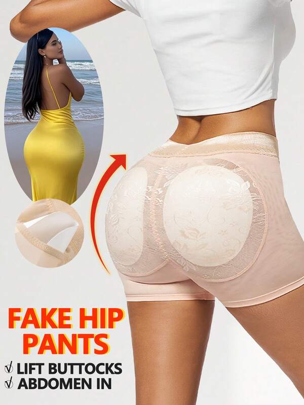 Nuevos pantalones moldeadores de cintura media con malla transpirable, realzador de glúteos falso, leggings de encaje levantador de glúteos, pantalón levantador del trasero