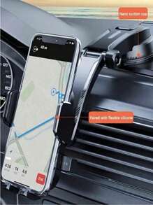 Suporte de telefone para saída de ar de carro, 1 peça, suporte de navegação ajustável com ventosa de trava automática, compatível com iPhone, Android, presente de aniversário, família, amigos para o verão, suporte de telefone para saída de ar, acessórios para carro, suporte de telefone para carro
