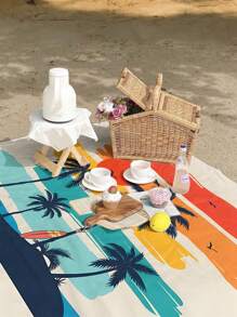 1pc New Outdoor Waterproof Anti-Sand Digital Printed Picnic Mat/Beach Towel, Fashionable And Fresh Pattern, Suitable For Camping And Picnics