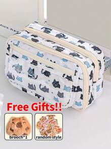 1 Peça Estojo de Lápis Grande de Estilo Novo 2025 com Capacidade, Bolsa de Papelaria Transparente com Tampa Flip Multi-Camadas, Pode Ser Usado para Armazenar Canetas, Borrachas, Réguas e Outras Papelarias, Bolsa de Papelaria à Prova de Poeira e Sujeira para Escrivaninha Escolar, Bolsa de Armazenamento de Cosméticos Multifuncional para Dormitório. Somente os acessórios mostrados abaixo da imagem principal estão incluídos. Volta às Aulas, Materiais Escolares, Estojo de Lápis, Mochila Escolar