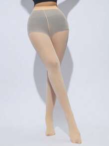 1 Pair Women's Sexy Shaping Pantyhose, Slimming Striped Tights For Thin Legs