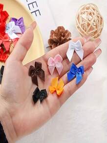 50/100pcs Mini Satin Bow, Assorted Colors - Polyester Handmade No Feather Bows, DIY Crafts, Garment Accessories, And Elegant Gift Wrapping Decorations