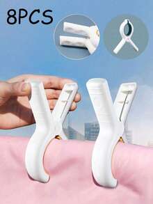 5 件装重型塑料沙滩巾夹 - 可将毛巾、衣服和毯子牢固地固定在晾衣绳或挂架上晾干，衣夹，防风衣夹，大号晾衣夹，用于晾衣绳，用于椅子，特大号塑料衣夹，用于泳池躺椅，用于沙滩椅的安全夹，颜色随机 - 彩色 - 查看 16