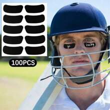 Paquete de 200/100/50 piezas Pegatinas negras para los ojos tipo parche para béisbol, cinta negra transpirable para los ojos para deportes, pegatinas negras para los ojos de fútbol
