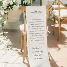 Customized Wedding Memorial Chair Plaque, Printable Wedding Memorial Plaque, Family Memorial Banner, Minimalist Wedding Fabric Plaque, Memorial Chair Plaque, Wedding Memorial Plaque, Wedding Fabric Plaque, Memorial Chair Plaque, No Regrets Wedding, Happy Wedding, Graduation Party Memorial, Party Supplies - Multicolor - View 3