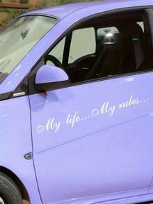 2pcs Customizable Car Decals, Romantic Love Calligraphy Font, Waterproof All-Weather, Multi-Purpose For Car, Boat, Cup, Window, Door, Home Decor, Easy To Apply And Remove Without Surface Damage, Available In White, Black, Pink, Red, Mixed Colors - Multicolor - View 2