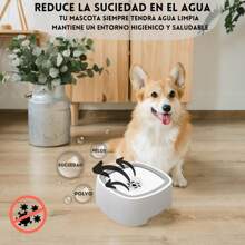 Tazón de agua para perros, gatos y mascotas de 1L/35oz, antiderrames, de alimentación lenta, sin goteos, que evita los derrames