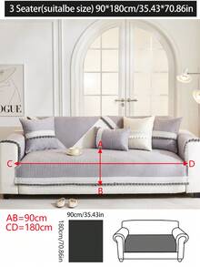 1 件通用沙发垫套,现代波西米亚风格,防尘,防滑,保护沙发座椅,可机洗,温暖,防褪色,宠物友好,适合卧室、办公室、客厅、L 型沙发和 1/2/3/4 座 - 灰色 - 查看 19