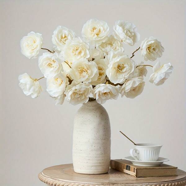 20 Flowers Elegant Silk Peony Flowers - 4 Pieces Set, Home Decor And Vase Flower Arrangement Filler, Perfect For Weddings, Festivals, Valentine's Day, Office Decoration, Bouquet Matching, Common Artificial Flowers For All Seasons