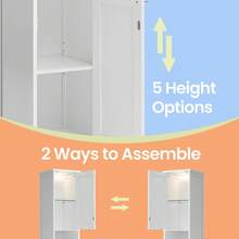 VASAGLE Modern Slim Bathroom Storage Cabinet With Door-Activated Lights And Adjustable Shelves - Tall Freestanding Organizer - View 4