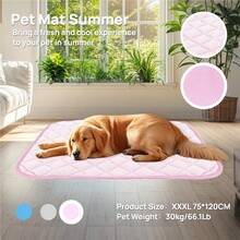 1PC Washable Dog Cooling Mat Ice Silk Cooling Mat For Dogs Pet Self Cooling Pad Blanket Dog Cooling Pad For Indoor & Outdoor Car Seats Cool Pet Ice Pad, Breathable Ice Silk Cushion Suitable For Large Medium And Small Pets. - Pink - View 16