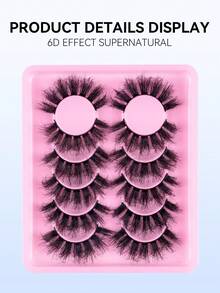 6对漫画睫毛猫眼睫毛仿貂睫毛狐狸眼睫毛自然浓密假睫毛角色扮演旅行必备化妆工具 - 濃密款 - 查看 5