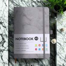 1 pieza Cuaderno A5 con estampado de veta de mármol y cinta de sujeción, sin bolígrafo incluido - A5 - Ver 7