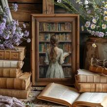 1pc/3PCS Wall Arts Posters Animals Botanical Antique Dark Academy Wind Bookstore Owl And Flower Books Illustration Poster Canvas Painting Wall Art Painting Home Library Decoration Frameless/Framed Canvas Art