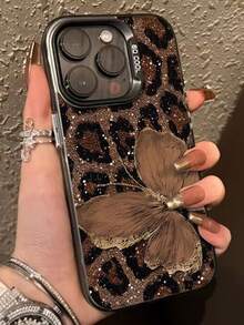 豹纹蝴蝶图案保护手机壳，防震外壳适用于 Apple 14、15 Pro Max、16、11、Galaxy 手机、16 Pro Max、13、11、12、13、16、15、16 Plus、16 Pro Max、P16、P16 PEO MAX、P14 PROMAX、P13、P11、P12 XR 卡通、78G、A13 4G 系列、A14、A04、A34 防水防摔防刮