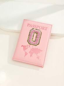 Capa Para Passaporte Com Letras De A A Z, Porta-Passaporte De Viagem Com Estampa De Mapa, Pasta Para Passaporte Rosa, Carteira Para Passaporte Para Viagens De Negócios