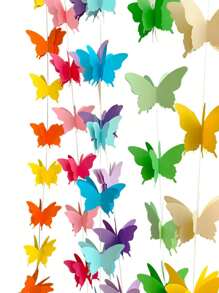 1/2Pcs Butterfly Decor Hanging Paper Garland,Butterfly Hanging Garlands,3D Butterfly Banner,Butterfly Pull Flag For Wedding,Valentine's Day,Engagement,Birthday And Themed Party Decor,Bridal Gift,Home Decor,Indoor And Outdoor Party Decoration Mother's Day,Graduation