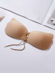 Self Adhesive Nipple Cover Invisible Bra Stickers Strapless Bra Wedding With Gathered Bra Non-Slip Breast Stickers Up Support Underwear - Apricot - View 9