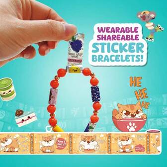 80 Sheets Bracelet DIY Bead Stickers, Cartoon Bracelet Making Kit, Beads, Portable, Handmade Birthday Gift Stickers