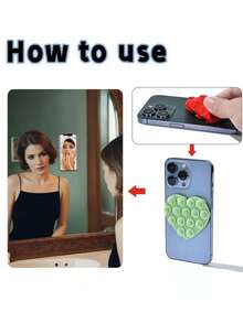 [Waterproof Silicone Phone Accessory] FunLife Silicone Suction Cup Phone Holder,Double Sided Phone Suction Cup Holder, Adhesive Phone Case Holder, Silicone Phone Accessories Compatible With Phone And Android, Hands Free Fidget Toy Mirror, Shower Phone Holder, Video And Selfie, Universal Charger Holster Suction Cup Multi-Functional No-Drill Strong Grip Dual-Sided Suction Cup For Home Use, Waterproof