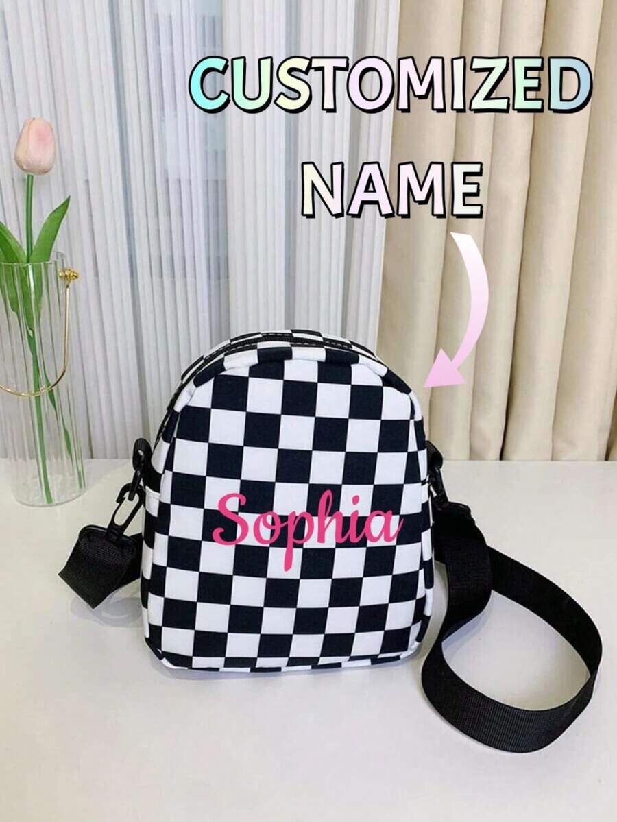 Mini Two Tone Checkered Pattern Square Bag Lightweight Fashion White-Collar Workers College Work Business Commute Office For Anniversary For For Birthday Gift On Valentine Day Phone Phone Pouch Bag Pouch Phone For Women Wallet Purse Wallet. - Multicolor - View 1