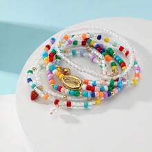 6pcs/Set Fashion Strawberry Beaded Bracelets - Multicolor - View 4